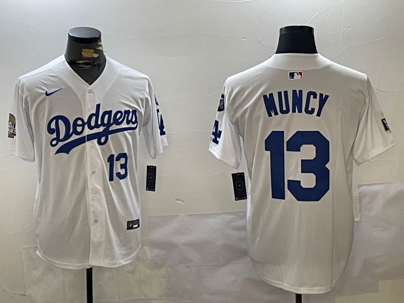 Men Los Angeles Dodgers #13 Muncy White Game 2024 Nike MLB Jersey style 11203